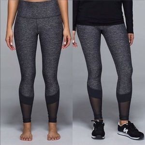 lululemon grey heathered mesh bottom leggings
